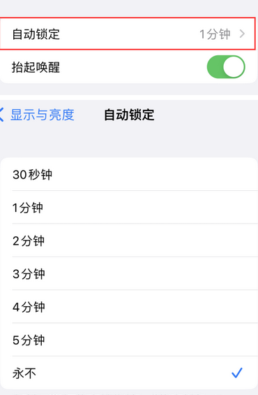 中阳苹果换屏维修分享无法调整iPhone自动锁屏的时间怎么办